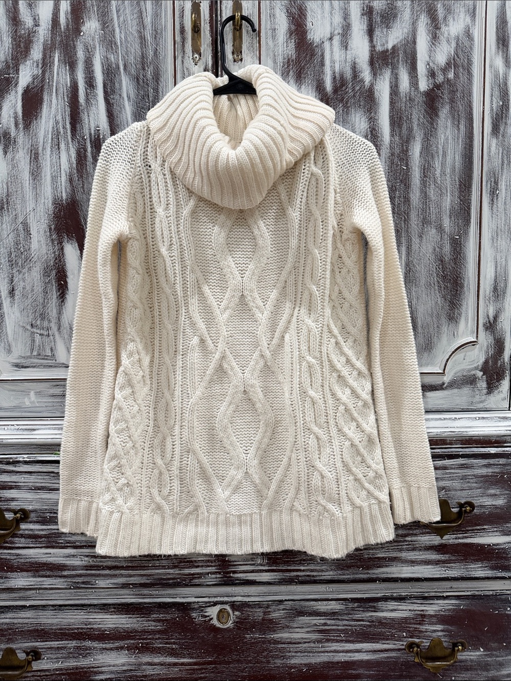 Forever 21 Cream Cable-Knit Turtleneck Sweater